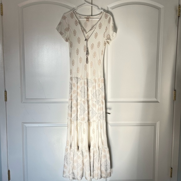 Sundance Neutral Vesna Tiered Maxi Dress size S - Picture 2 of 7